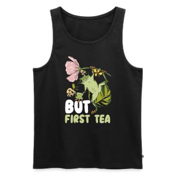 Cottagecore Mushroom Aesthetic Nature Conservation - Men's Premium Organic Tank Top - black - Front - AI Model Male 178 light (178cm)