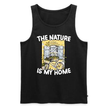 Cottagecore Champignon Esthétique Conservation de la nature - Débardeur bio Premium Homme - noir - Devant - Michal (187cm)