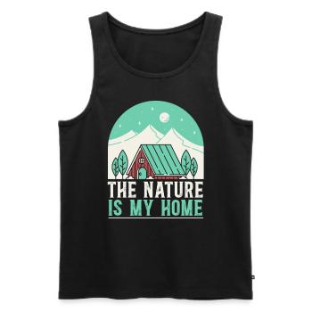 Cottagecore Champignon Esthétique Conservation de la nature - Débardeur bio Premium Homme - noir - Devant - Michal (187cm)