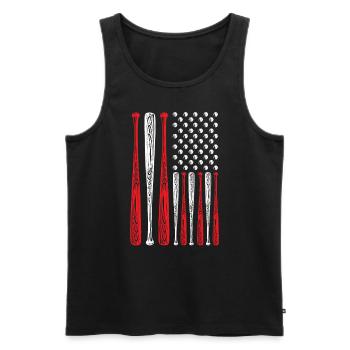 Baseball-Liebhaber Baseball-Spieler Baseball-Trainer USA - Männer Premium Bio Tank Top - Schwarz - Vorne - AI Model Male 178 light (178cm)