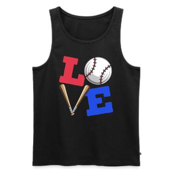 Baseball-Liebhaber Baseballspieler Baseball-Trainer - Männer Premium Bio Tank Top - Schwarz - Vorne - AI Model Male 178 light (178cm)
