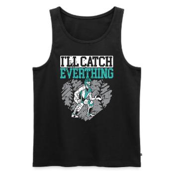 Baseball Lover Baseball Player Baseball Catcher - Men's Premium Organic Tank Top - black - Front - Michal (187cm)