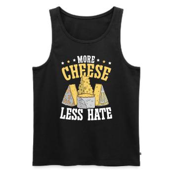 More Cheese Less Hate Cheesy Food Lover Foodie - Men's Premium Organic Tank Top - black - Front - Michal (187cm)
