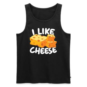 I Like Cheese Eater Cheesy Food Lover Foodie - Men's Premium Organic Tank Top - black - Front - Michal (187cm)