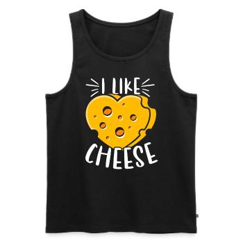 I Like Cheese Eater Cheesy Food Lover Foodie - Men's Premium Organic Tank Top - black - Front - Michal (187cm)
