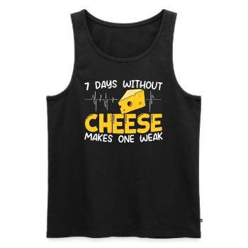 7 Days Without Cheese Makes One Weak Cheesy Food - Men's Premium Organic Tank Top - black - Front - Michal (187cm)
