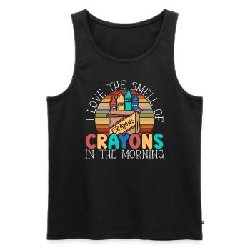 Ich liebe den Geruch von Buntstiften in der Morgenfarbe - Männer Premium Bio Tank Top - Schwarz - Vorne - Michal (187cm)