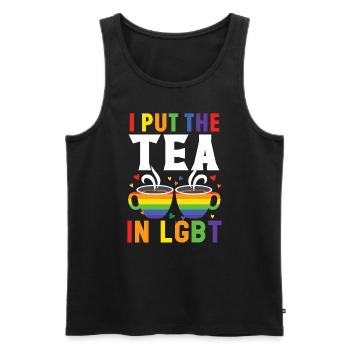 J’ai mis le thé dans LGBT Mois de la fierté arc-en-ciel LGBTQ - Débardeur bio Premium Homme - noir - Devant - Michal (187cm)