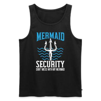 Mermaid Security Meilleur papa de tous les temps Fête des pères Sirène - Débardeur bio Premium Homme - noir - Devant - AI Model Male 178 light (178cm)