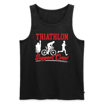 Triathlon Athlète Triathlète Natation Vélo Course - Débardeur bio Premium Homme - noir - Devant - AI Model Male 178 light (178cm)