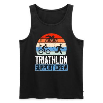 Triathlon Athlète Triathlète Natation Vélo Course - Débardeur bio Premium Homme - noir - Devant - AI Model Male 178 light (178cm)