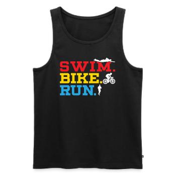 Triathlon Athlet Triathlet Schwimmen Radfahren Laufen - Männer Premium Bio Tank Top - Schwarz - Vorne - AI Model Male 178 light (178cm)