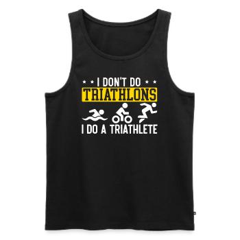 Triathlon Athlet Triathlet Schwimmen Radfahren Laufen - Männer Premium Bio Tank Top - Schwarz - Vorne - AI Model Male 178 light (178cm)
