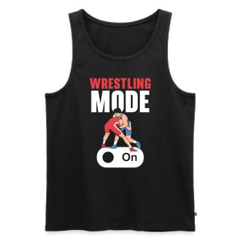Wrestling Fan Wrestler Wrestle Grappling Wrestling - Men's Premium Organic Tank Top - black - Front - AI Model Male 178 light (178cm)