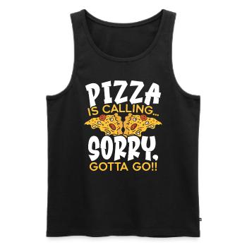 Pizza Eater Pepperoni Pizza Lover Italian Food - Men's Premium Organic Tank Top - black - Front - Michal (187cm)