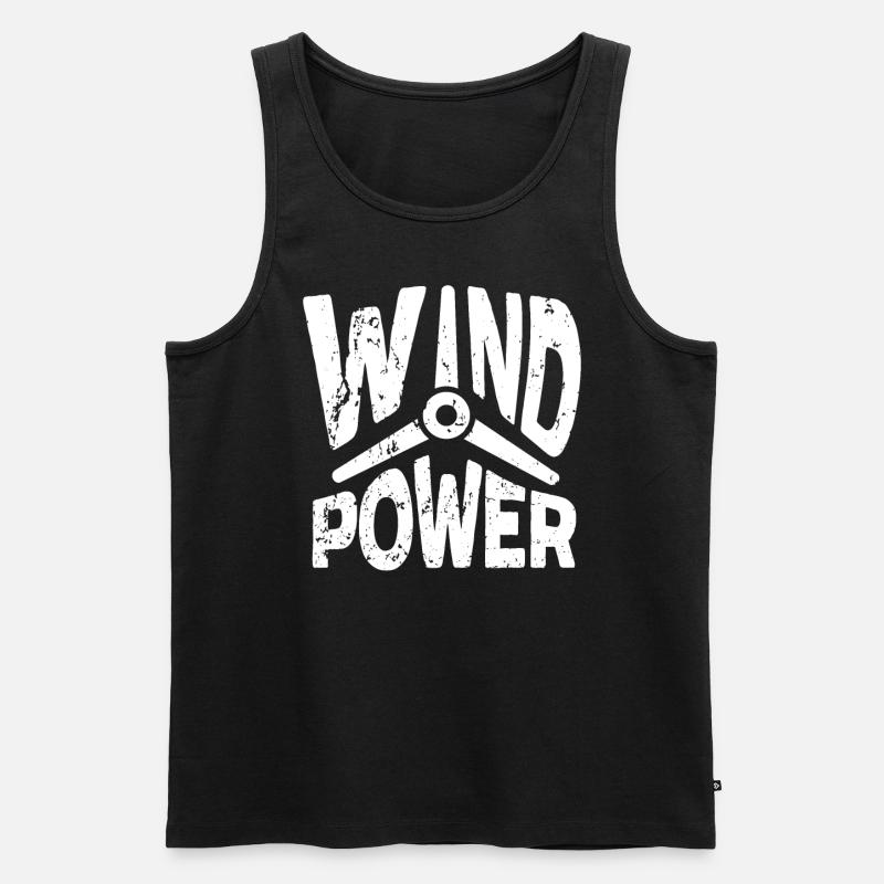 Énergie éolienne renouvelable Windtech Windmill Enthusiast - Débardeur bio Premium Homme - noir
