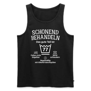 77. Geburtstag Schonend Behandeln 77 Teil Ist 77 - Männer Premium Bio Tank Top - Schwarz - Vorne - Michal (187cm)