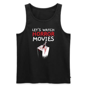 Regardons films d’horreur cinéma cinéphile amateur de films - Débardeur bio Premium Homme - noir - Devant - Michal (187cm)