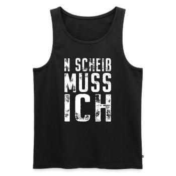N Scheiß Muss Ich Gar Nichts Nö Einen Scheiss Egal - Männer Premium Bio Tank Top - Schwarz - Vorne - AI Model Male 178 light (178cm)