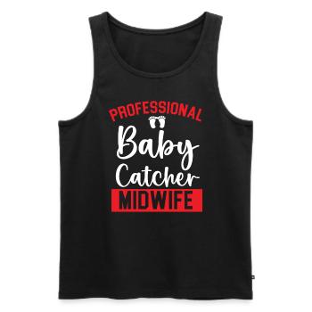 Midwifery Profession Newborn Childbirth Midwife - Men's Premium Organic Tank Top - black - Front - Michal (187cm)