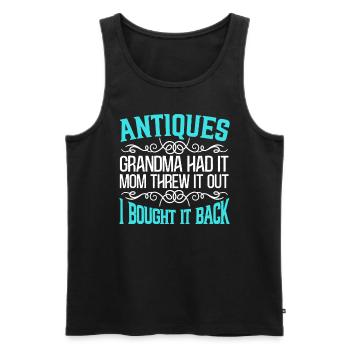 Antiquing Antique Lover Antique Hunting Antiquer - Men's Premium Organic Tank Top - black - Front - AI Model Male 178 light (178cm)