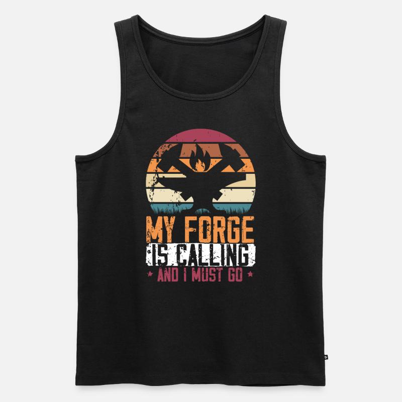 Forgeron Marteau Forgeron Forger Forge - Débardeur bio Premium Homme - noir