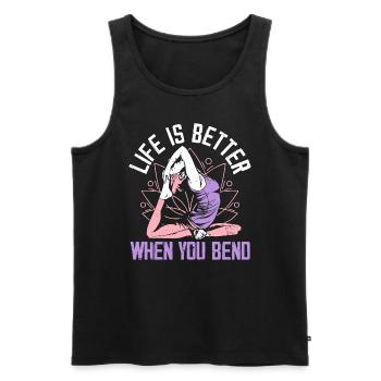 Yoga Meditation Fitness Workout Yoga Instructor - Men's Premium Organic Tank Top - black - Front - AI Model Male 178 light (178cm)