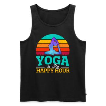 Yoga Meditation Fitness Workout Yoga Instructor - Men's Premium Organic Tank Top - black - Front - AI Model Male 178 light (178cm)