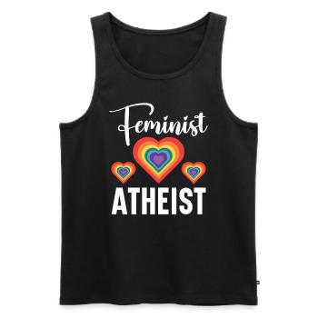 Atheismus Anti-Religion Agnostiker Freidenker Atheist - Männer Premium Bio Tank Top - Schwarz - Vorne - AI Model Male 178 light (178cm)