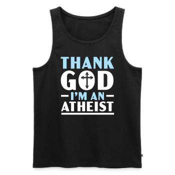 Atheism Anti-Religion Agnostic Freethinker Atheist - Men's Premium Organic Tank Top - black - Front - AI Model Male 178 light (178cm)