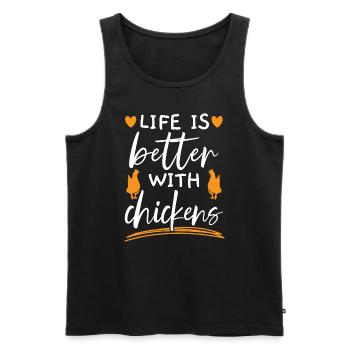 Chicken Farmer Chicken Whisperer Farm Animal - Men's Premium Organic Tank Top - black - Front - AI Model Male 178 light (178cm)