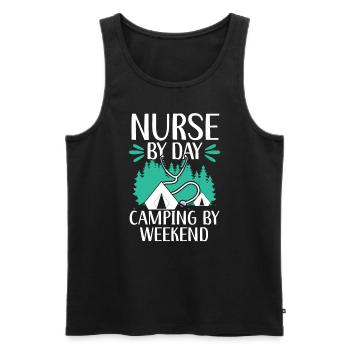 Camp Krankenschwester Camping Krankenschwester Krankenschwester Camper - Männer Premium Bio Tank Top - Schwarz - Vorne - AI Model Male 178 light (178cm)