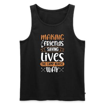 Camp Krankenschwester Camping Krankenschwester Krankenschwester Camper - Männer Premium Bio Tank Top - Schwarz - Vorne - Michal (187cm)