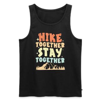 Hiking Couple Hiking Buddy Mountain Climbing Hiker - Men's Premium Organic Tank Top - black - Front - AI Model Male 178 light (178cm)