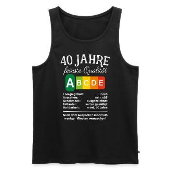 40 Jahre Feinste Qualität Geschenk 40. Geburtstag - Männer Premium Bio Tank Top - Schwarz - Vorne - AI Model Male 178 light (178cm)