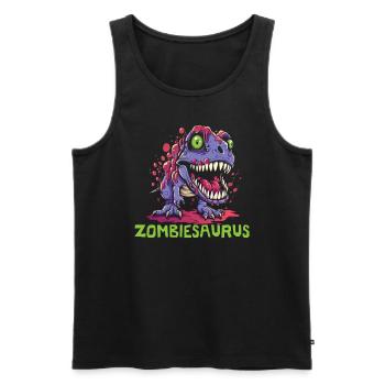 Dinosaur Halloween Trick Or Treat Dino Lover - Men's Premium Organic Tank Top - black - Front - Michal (187cm)