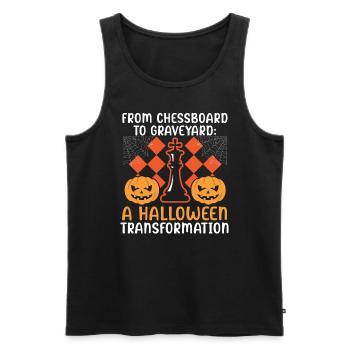 Schach Halloween Süßes oder Saures Schachbrettspiel - Männer Premium Bio Tank Top - Schwarz - Vorne - AI Model Male 178 light (178cm)
