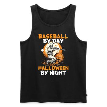 Baseball Halloween Trick Or Treat Baseball Player - Men's Premium Organic Tank Top - black - Front - Michal (187cm)