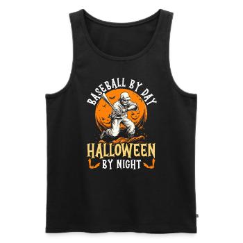 Baseball Halloween Trick Or Treat Baseball Player - Men's Premium Organic Tank Top - black - Front - Michal (187cm)