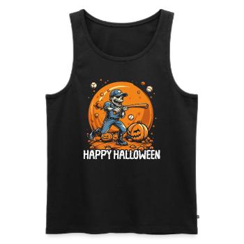 Baseball Halloween Trick Or Treat Baseball Player - Men's Premium Organic Tank Top - black - Front - Michal (187cm)