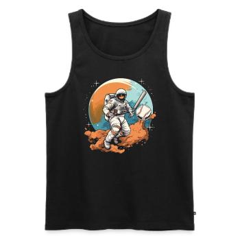 Astronaute de baseball Joueur de baseball Outerspace - Débardeur bio Premium Homme - noir - Devant - Michal (187cm)