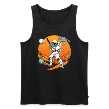 Astronaute de baseball Joueur de baseball Outerspace - Débardeur bio Premium Homme - noir - Devant - Michal (187cm)