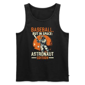 Baseball-Astronaut Baseballspieler im Weltraum - Männer Premium Bio Tank Top - Schwarz - Vorne - Michal (187cm)