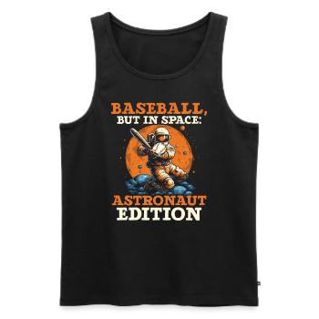 Baseball-Astronaut Baseballspieler im Weltraum - Männer Premium Bio Tank Top - Schwarz - Vorne - Michal (187cm)
