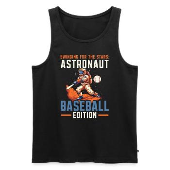 Astronaute de baseball Joueur de baseball Outerspace - Débardeur bio Premium Homme - noir - Devant - Michal (187cm)