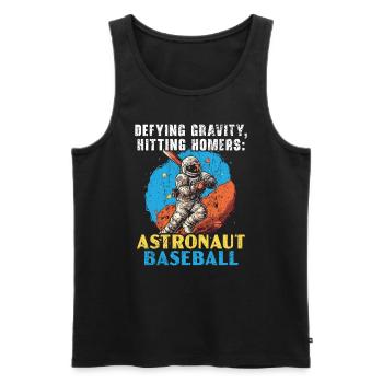 Astronaute de baseball Joueur de baseball Outerspace - Débardeur bio Premium Homme - noir - Devant - Michal (187cm)