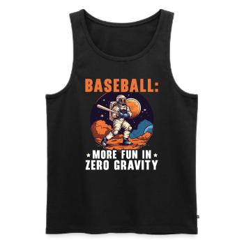 Astronaute de baseball Joueur de baseball Outerspace - Débardeur bio Premium Homme - noir - Devant - Michal (187cm)