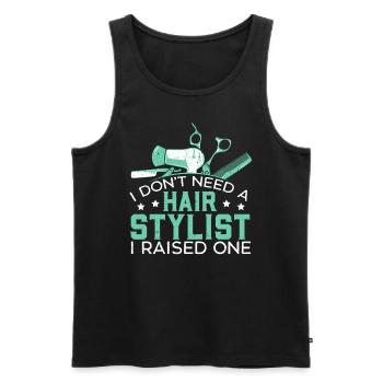 Friseur - Männer Premium Bio Tank Top - Schwarz - Vorne - AI Model Male 178 light (178cm)