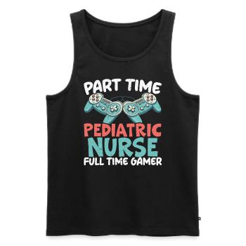 Gamer Nurse Video Game Player Gaming Nursing - Men's Premium Organic Tank Top - black - Front - Michal (187cm)