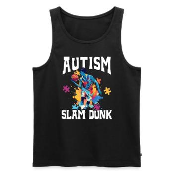 Autisme Basketball Autism Warrior Basketteur - Débardeur bio Premium Homme - noir - Devant - Michal (187cm)